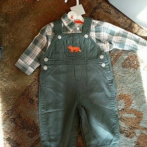 Baby boy overalls with fox size 6 months